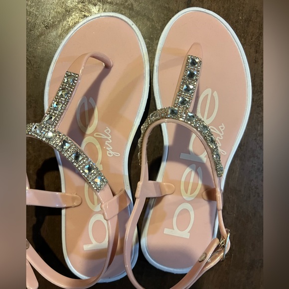 bebe Other - bebe Girls pink Rhinestone Flip Flop Sandals Size M 2-3 Little Kid no box